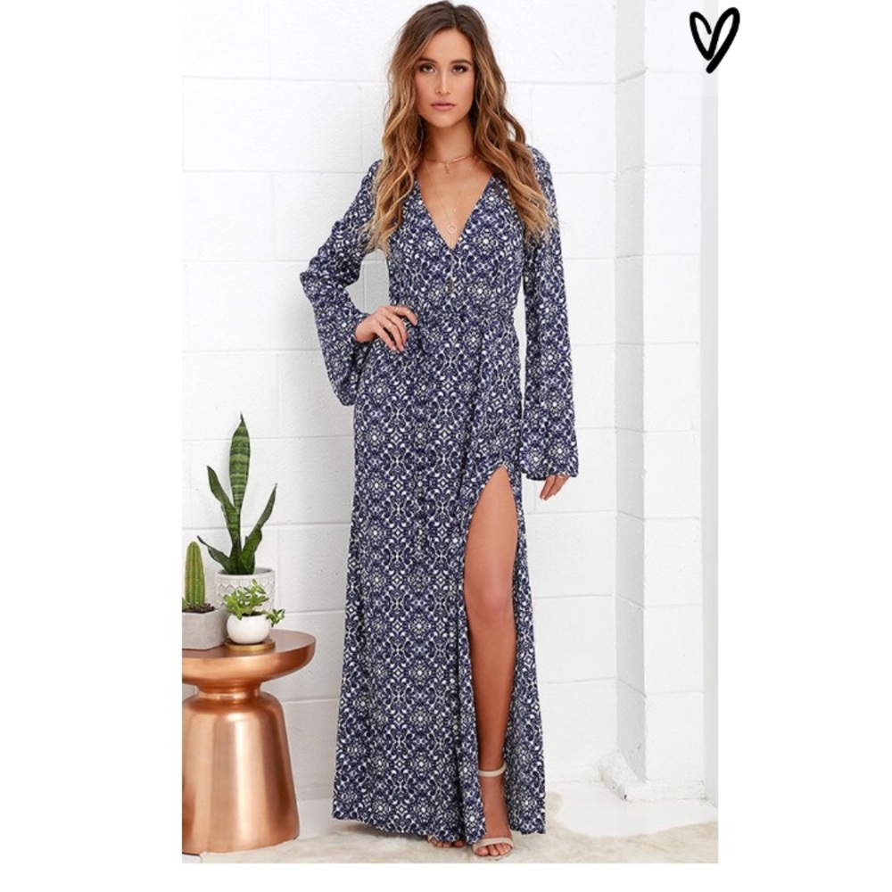 Lulu’s Mandala Daydream Blue Maxi Dress